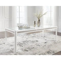 Table à manger rectangulaire avec rallonge blanche/verte - 42L x 96P x 30H