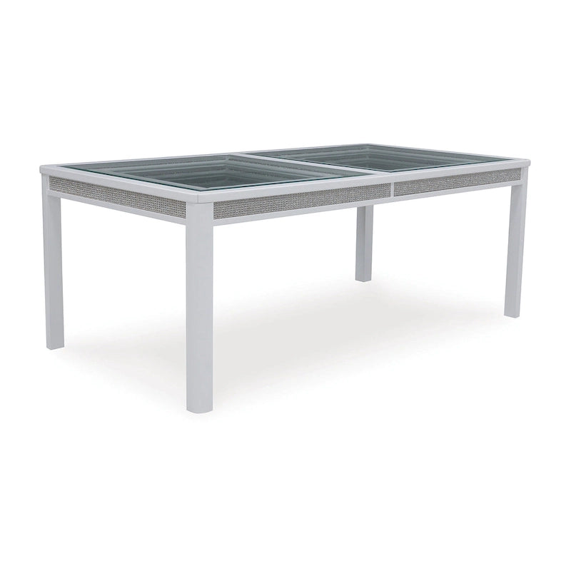 Table à manger rectangulaire avec rallonge blanche/verte - 42L x 96P x 30H