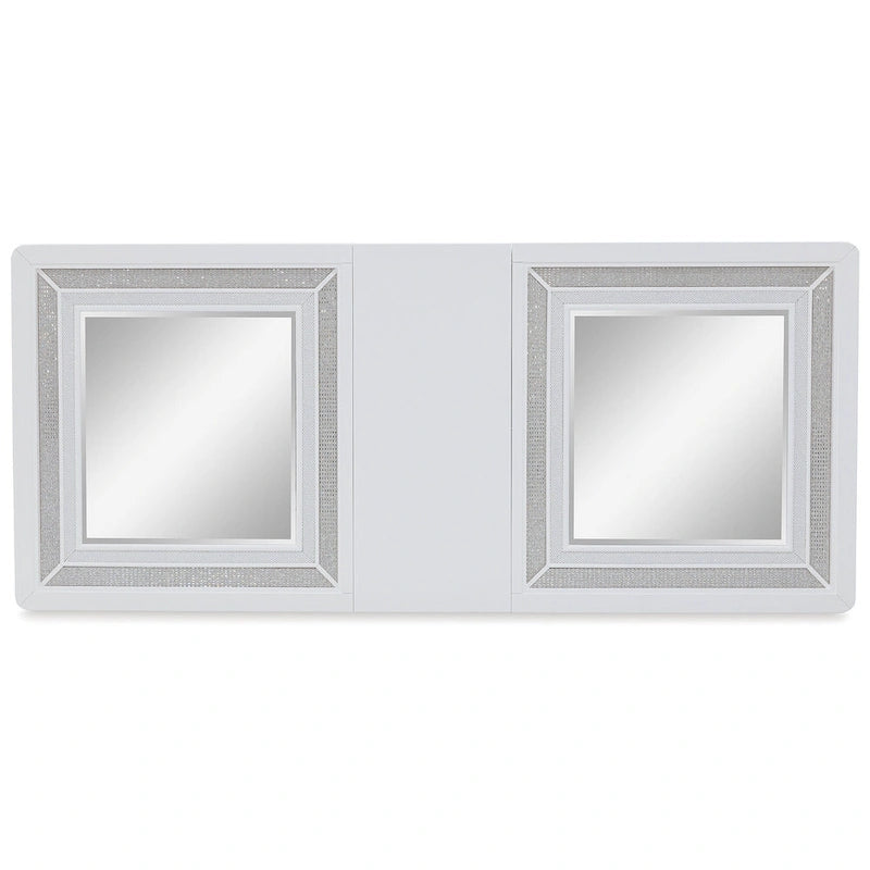 Table à manger rectangulaire avec rallonge blanche/verte - 42L x 96P x 30H
