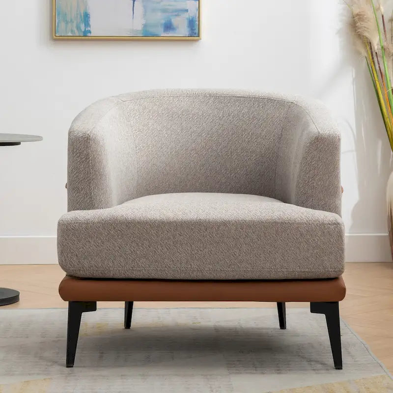 Modern Two-tone Barrel Fabric Chair for Living Room