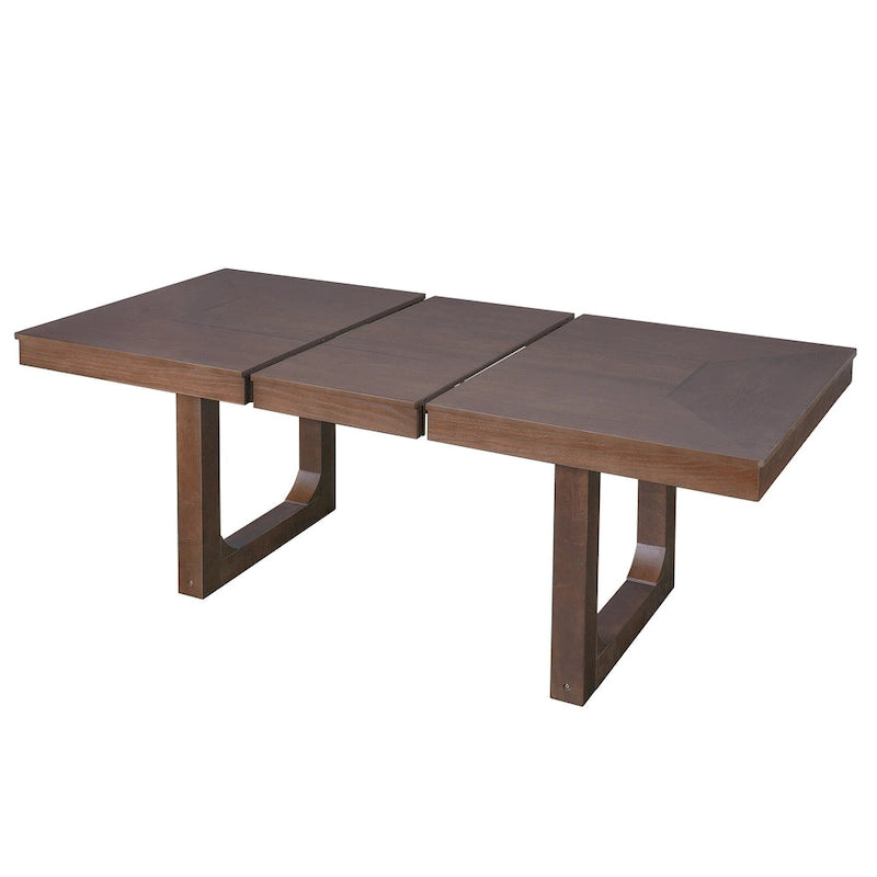 Table à manger extensible 60-78 po, table de cuisine en bois style ferme avec rallonge amovible, grande table extensible pour 4 à 8 personnes
