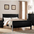 Lit double extra-large de style transitionnel en bois massif avec placages et quincaillerie en laiton