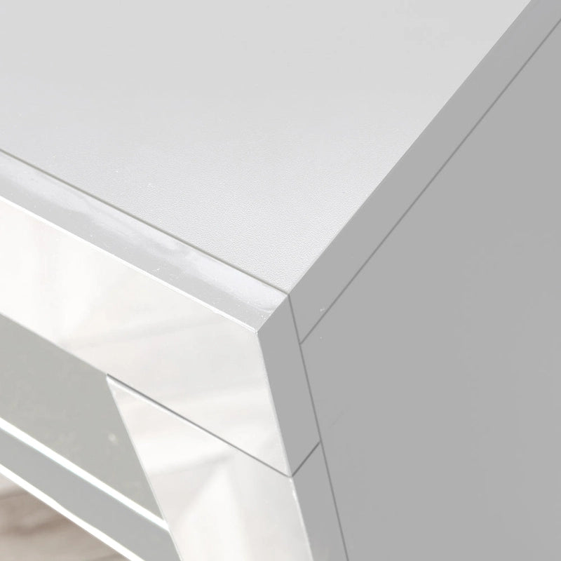 Armoire de rangement moderne avec lumière LED, étagères et 3 portes pour couloir, salle à manger