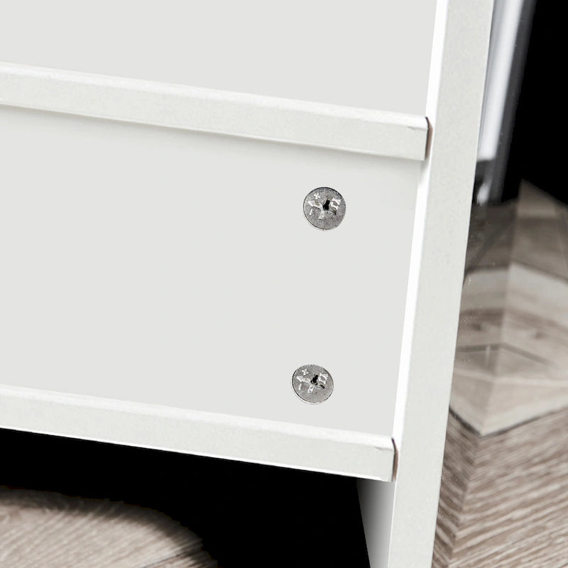 Armoire de rangement moderne avec lumière LED, étagères et 3 portes pour couloir, salle à manger