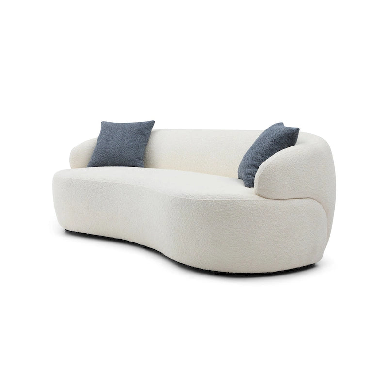 Canapé incurvé moderne du milieu du siècle beige - 35,00 x 86,00 x 27,00