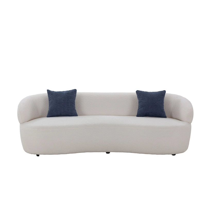 Canapé incurvé moderne du milieu du siècle beige - 35,00 x 86,00 x 27,00