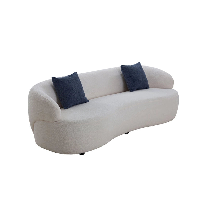 Canapé incurvé moderne du milieu du siècle beige - 35,00 x 86,00 x 27,00