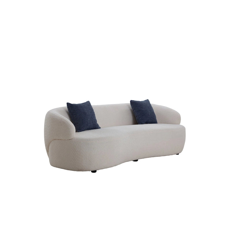 Canapé incurvé moderne du milieu du siècle beige - 35,00 x 86,00 x 27,00