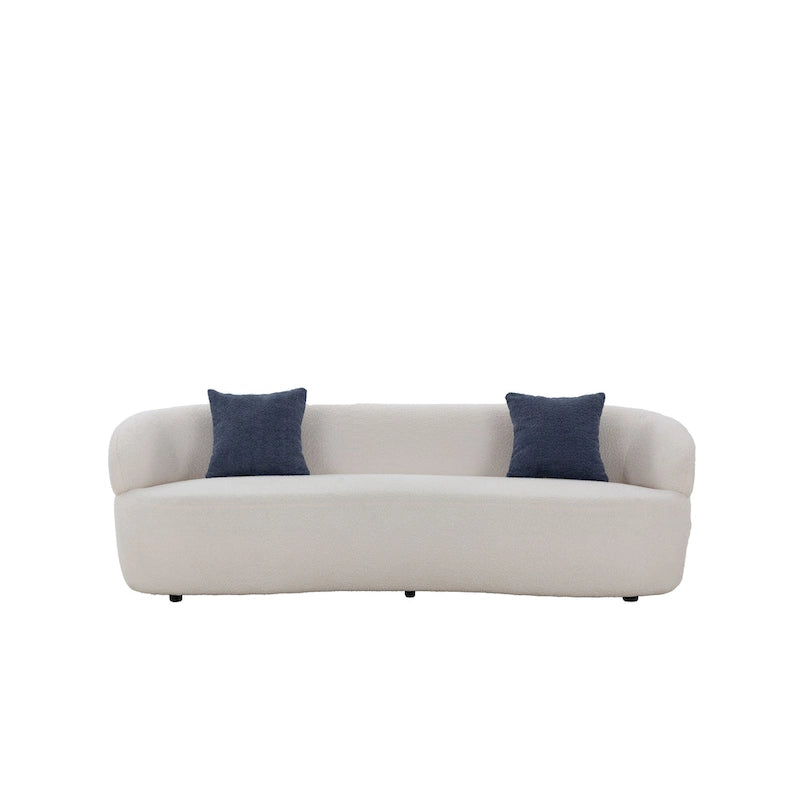 Canapé incurvé moderne du milieu du siècle beige - 35,00 x 86,00 x 27,00
