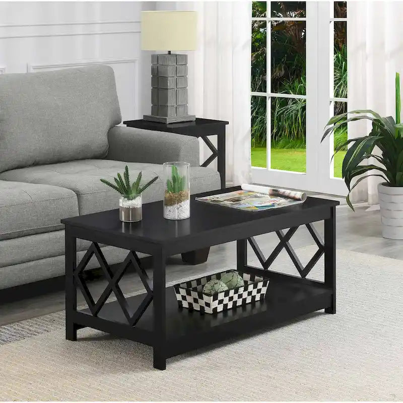 Table basse avec étagère