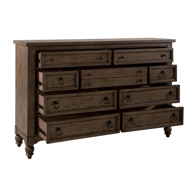 Commode à 9 tiroirs taupe poudré