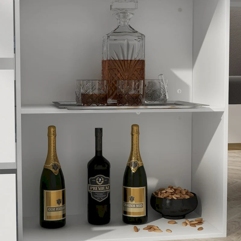 Table de salle à manger îlot de cuisine avec rangement et fonction repas - 82,7 po L