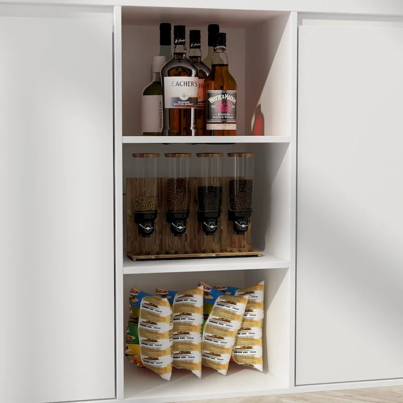 Table de salle à manger îlot de cuisine avec rangement et fonction repas - 82,7 po L