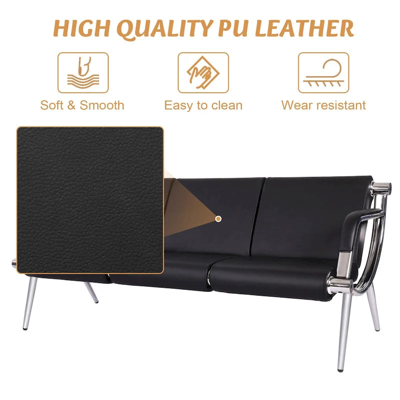 Chaise de salle d'attente, chaise de bureau, banc de réception, chaise d'invité pour aéroport, bureau, salon, banque, hôpital