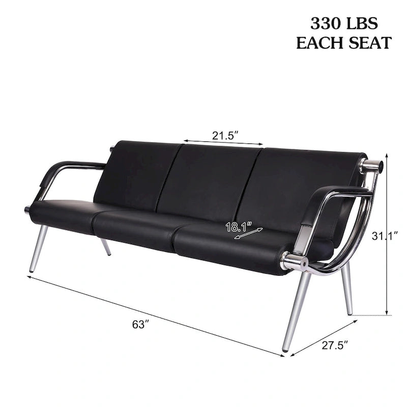 Chaise de salle d'attente, chaise de bureau, banc de réception, chaise d'invité pour aéroport, bureau, salon, banque, hôpital