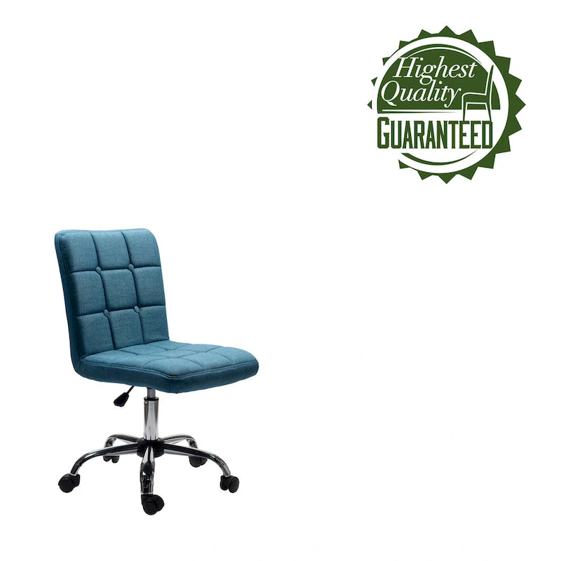 Chaise de bureau en tissu capitonné avec piètement en métal