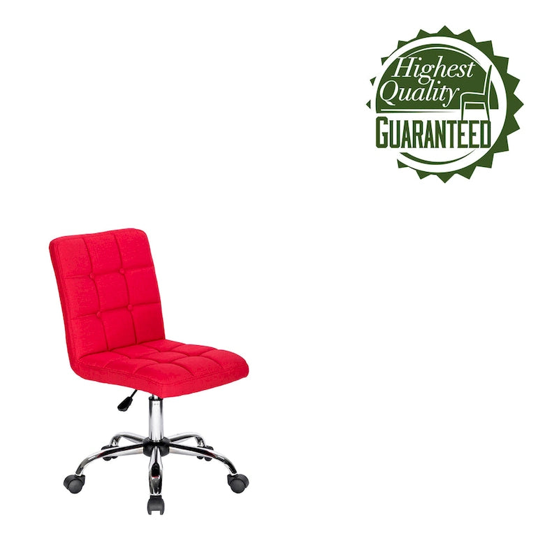 Chaise de bureau en tissu capitonné avec piètement en métal