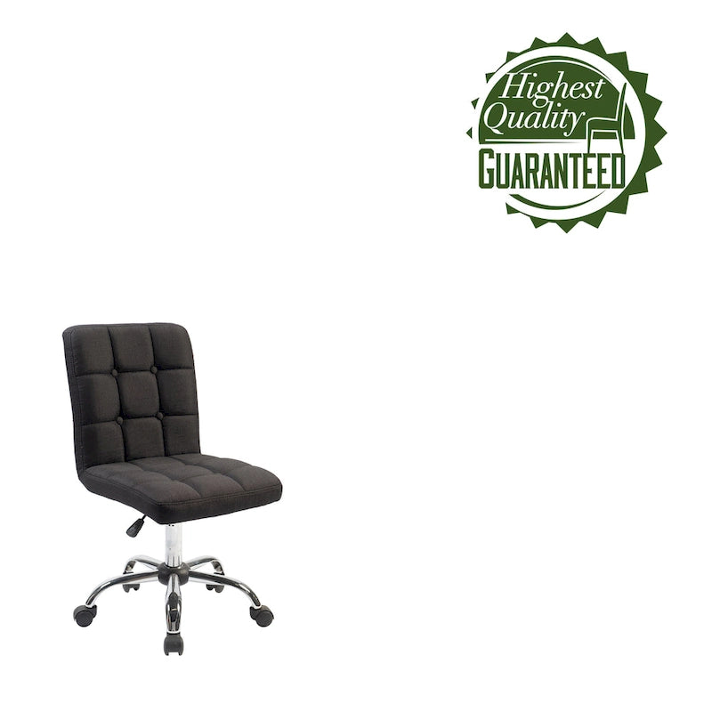 Chaise de bureau en tissu capitonné avec piètement en métal