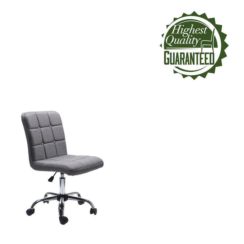 Chaise de bureau en tissu capitonné avec piètement en métal