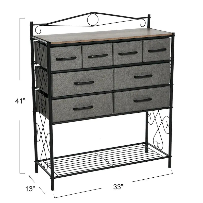 Coiffeuse avec Rangement, 8 Tiroirs et Étagère à Chaussures