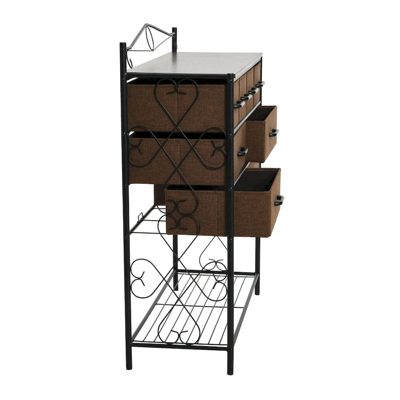 Coiffeuse avec Rangement, 8 Tiroirs et Étagère à Chaussures
