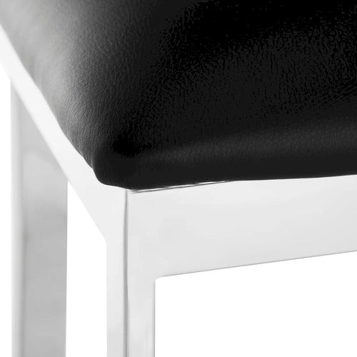 Tabouret de bar noir en acier inoxydable dossier croisé 30 pouces - 17,5 x 18,8 x 39 - 18Lx19Px39H