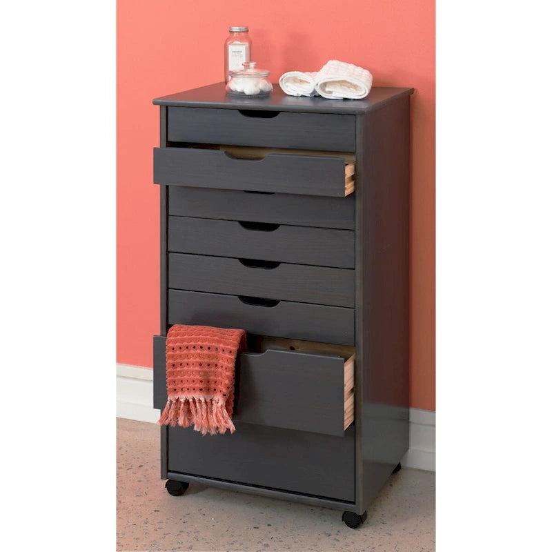 Armoire de rangement roulante grise à 8 tiroirs de 101,6 cm