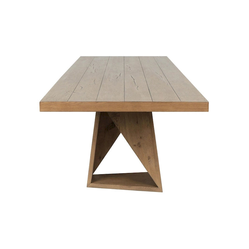Table à manger de transition 94 en chêne recyclé, naturel