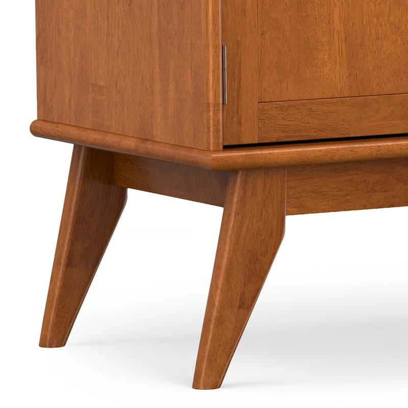 MEUBLE TÉLÉ MODERNE EN BOIS MASSIF, 183 cm de large, couleur Teck Marron, pour téléviseurs jusqu'à 203 cm